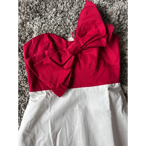 Hutch NWT Red White Motif Bow-Tie Colorblock Maxi Dress Anthropologie | Size 8 - Picture 6 of 16